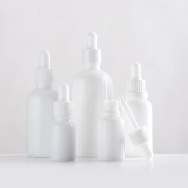 Hengjian 10ml 20ml 30ml 50ml 100ml flacon compte-gouttes vide blanc pour huiles essentielles du visage pour sérum de soin de la peau cosmétique