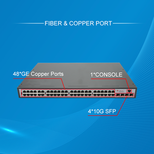 Conmutador de fibra de red gestionada RJ45 SFP 48xGE 4x10G de 52 puertos L2 RSTP/MSTP SNMP 10G Ethernet, carcasa de escritorio, función VLAN QoS - Product Image 3