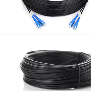 สายเคเบิลใยแก้วนำแสงจากโรงงาน FTTH กลางแจ้ง2ปลายปลายสายตกก่อนยกเลิก1C สีดำ singlemode จัมเปอร์ใยแก้วนำแสงที่มีขั้วต่อ sc/upc