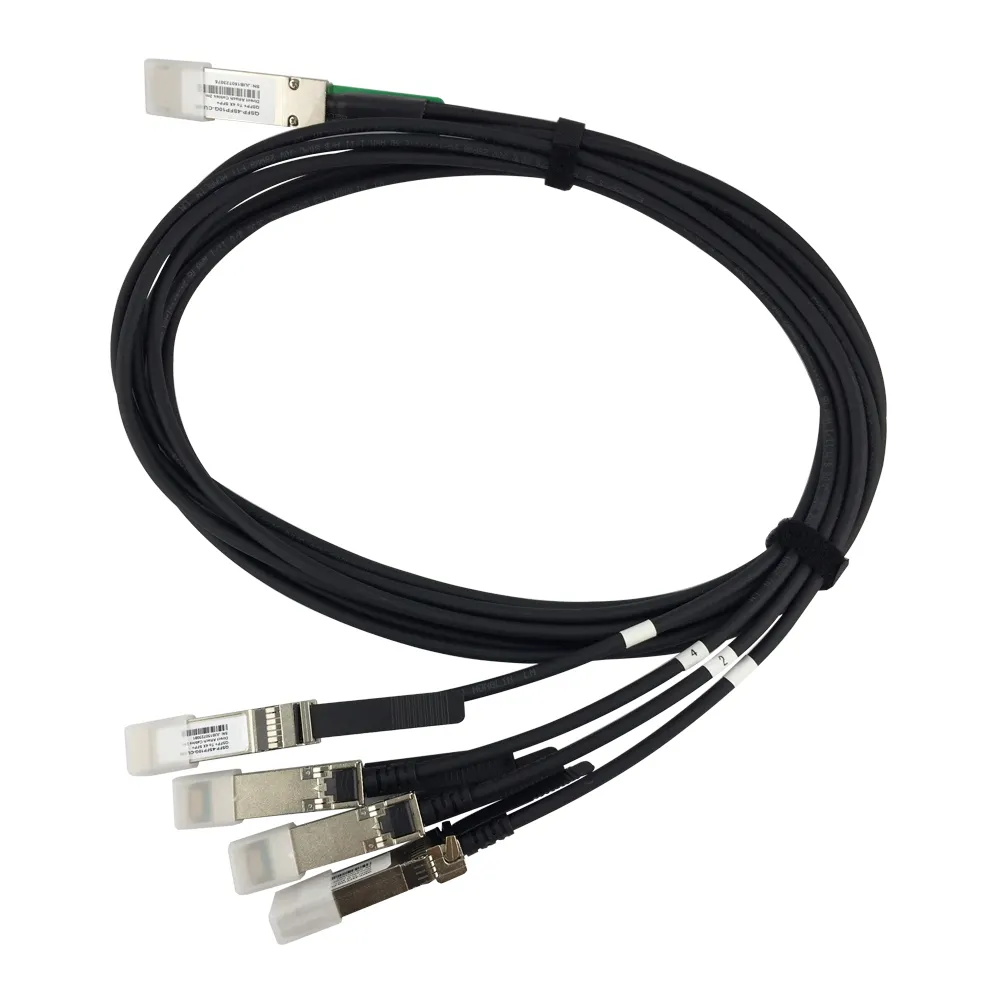 QSFP-4SFP25G-CU3M Compatible 100G QSFP28 to 4 x 25G SFP28 Passive Direct Attach Copper Breakout Cable