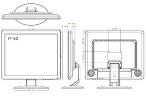 TOPWILLING OEM Monitor de PC de escritorio 15 pulgadas 17 pulgadas 19 pulgadas Monitor LCD de computadora en blanco y negro - Product Image 6