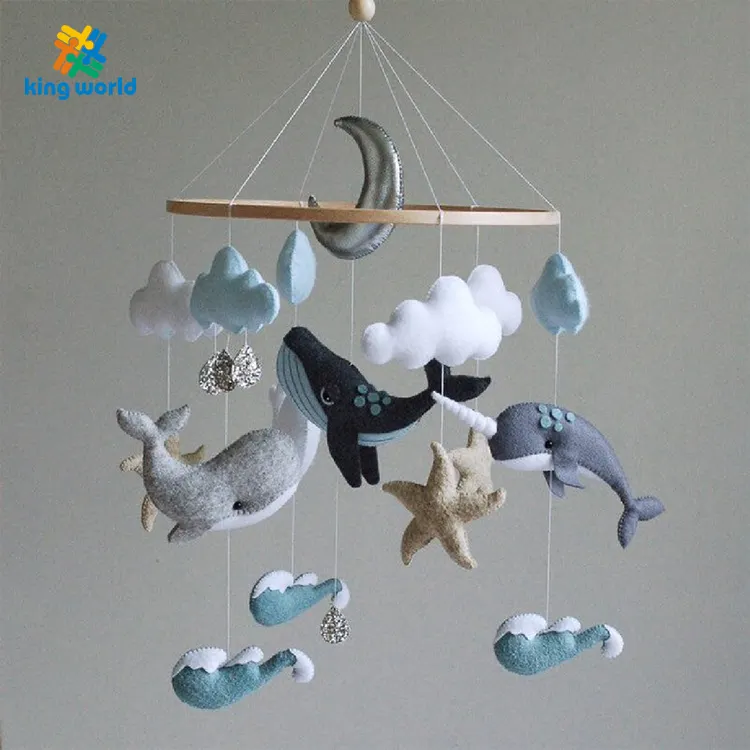 Montessori Handmade Newborn Cute Hanging Toys Ozean Gefüllte Kinderzimmer Dekor Filzwal Anpassen Spielzeug Baby Mobile für Betten Baby