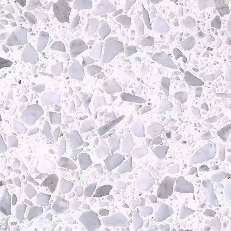 Prix pas cher marbre puce ciment blanc terrazzo gris carreaux pour sol pour mur