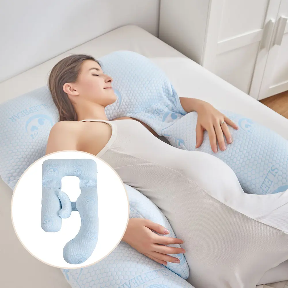 Cuscino per gravidanza a forma di U Extra Large da 70 pollici per dormire cuscino per maternità per donne incinte con tessuto rinfrescante