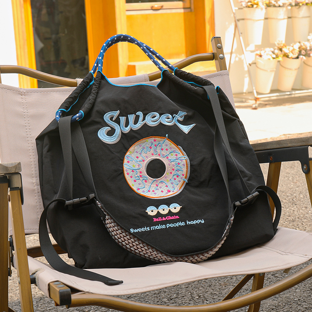 Donut de helado azul negro-medio sin correa para el hombro