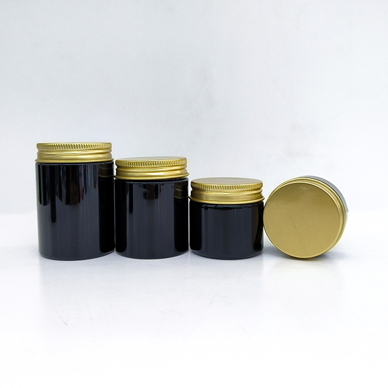 Noir avec couvercle en aluminium doré