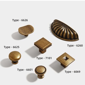 Tay nắm cửa tủ quần áo hợp kim kẽm hiện đại xử lý tủ quần áo ngăn kéo đồ nội thất bằng Đồng màu vàng retro kiểu Mỹ - Product Image 2