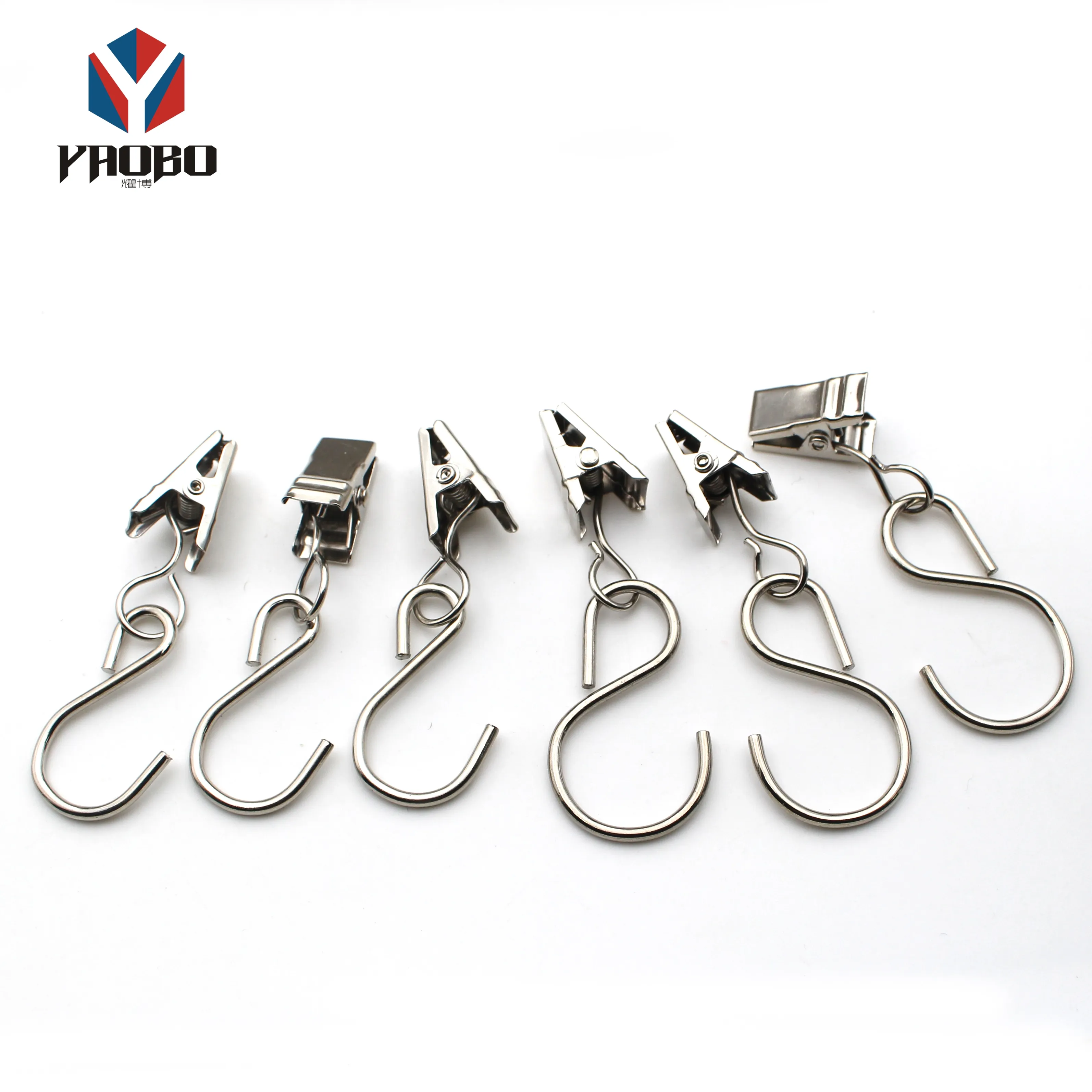 Shower Curtain Pole Rings Accessory Snap Hooks Clips Living Room Metal Curtain Hanger Hook Clip