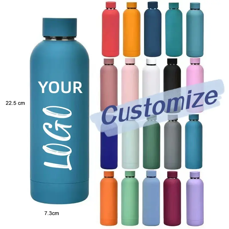Low MOQ Factory Customized Vacuum Insulated Thermal Drink Bottle Black Double Wall Stainless Steel Water Bottle With Custom Logo