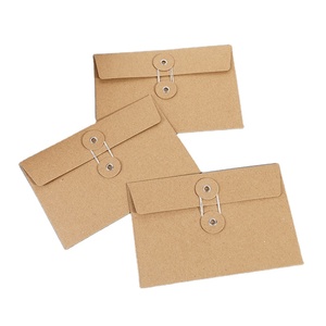 Großhandel benutzer definierte braune Kraft papier String Tie Verschluss Papier umschlag Dokumente Dateien Umschläge - Product Image 2