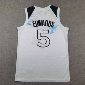 2024 yeni stiller ve sıcak satış popüler basketbol erkek işlemeli dikişli mor Jersey #5 Anthony Edwards Jersey Jersey - Product Image 6