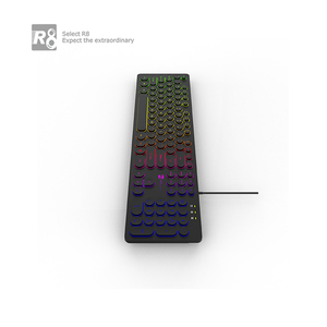 Teclado de fábrica china para jugadores, impermeable, resistente al calor, con cable, retroiluminación led usb con teclas de chocolate