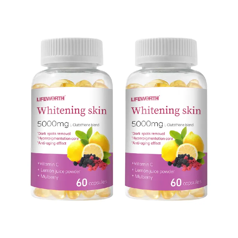 Lifeworth OEM Anti-belleza envejecimiento Multi colágeno blanqueamiento de la piel cápsulas de colágeno con ácido hialurónico vitamina C