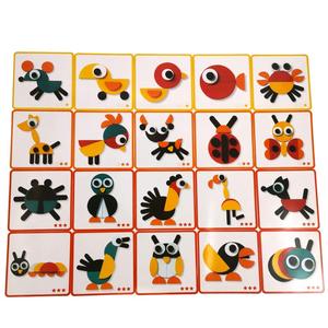 บล็อกรูปแบบสัตว์ไม้ปริศนากับ20บัตร Montessori การเรียนรู้การศึกษาของเล่นเกมสำหรับเด็กบล็อกรูปทรงเรขาคณิต - Product Image 4