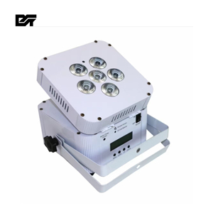 Ayırt edici kablosuz Dmx LED düz Par ışık 6x18w UV UV 6 in 1 pil gücü düğün Uplight Dj işıkları sahne etkisi - Product Image 1