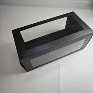 <strong>Customized</strong> Textured Black Paper <strong>Box</strong> Toys Packaging Recycled Paper <strong>Display</strong> Boxes <strong>with</strong> clear <strong>Window</strong> - Product Image 5