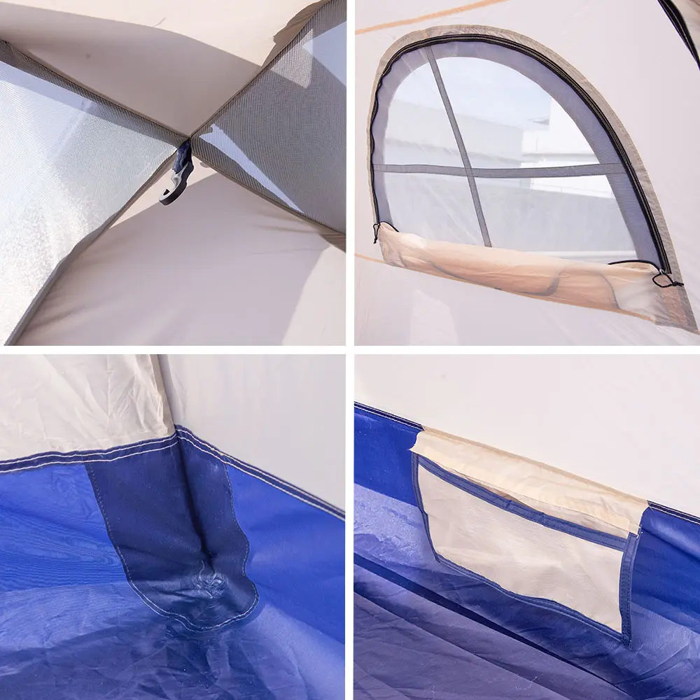 Tene pompa tiup luar ruangan, kanopi ganda otomatis membuka tenda udara berkemah dengan mendaki tenda untuk pantai