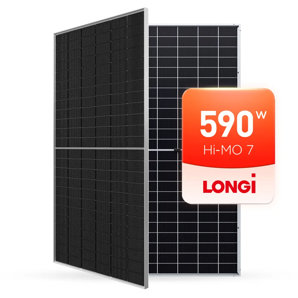 Longi แผงเซลล์แสงอาทิตย์อุตสาหกรรม Hi Mo 5 6 7 400W 450W 500W 550W ซื้อแผงเซลล์แสงอาทิตย์แบบกระจกสองชั้นสองด้านจากประเทศจีนโดยตรง