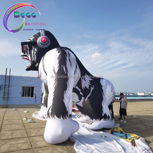 Xe ngoài trời quảng cáo Tức Giận đen trắng khổng lồ Inflatable GORILLA với tai nghe - Product Image 4