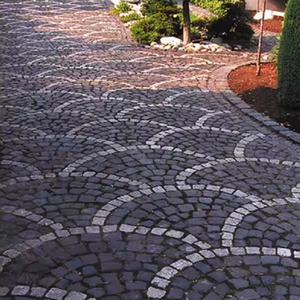 Dış siyah bazalt doğal granit açık park Driveway küp birbirine parke taş fayans - Product Image 2