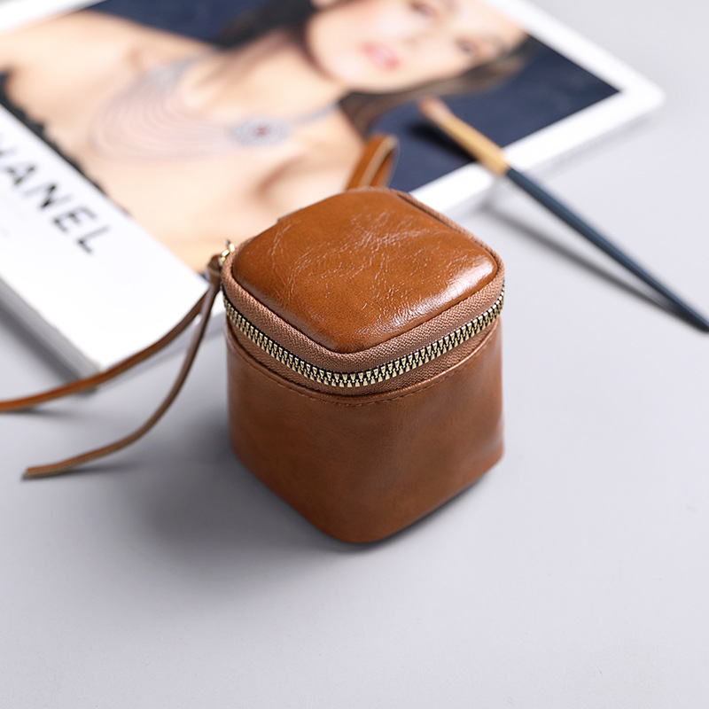 Cuir ciré à l'huile - Carré marron