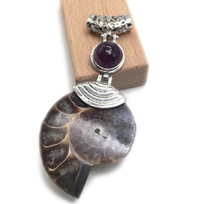 Pendentif escargot améthyste