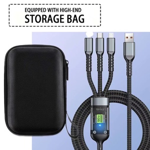 Cable de carga súper rápida 3 en 1 de 120W para teléfonos Android USB tipo C Digital Car Living Room Venta directa de fábrica para Huawei - Product Image 4