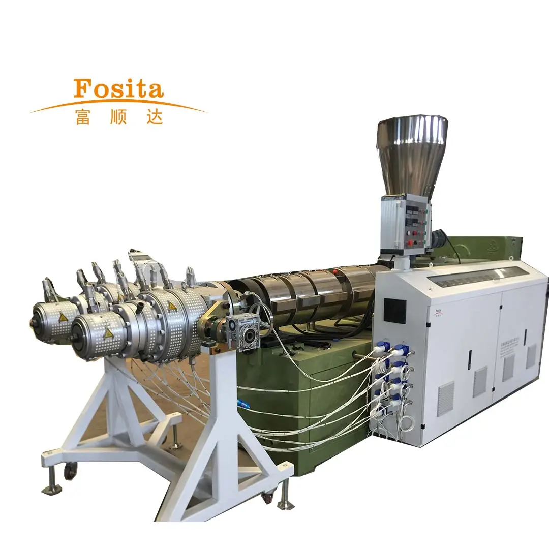 Línea de producción de la máquina de fabricación de tubos de conducto eléctrico de PVC plástico Fosita China