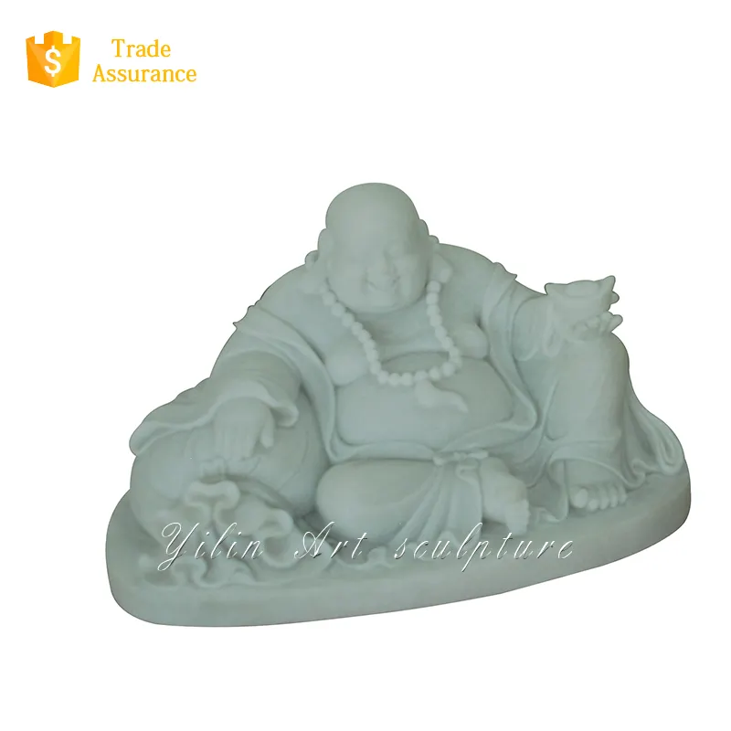 Statue de bouddha résine pierre naturelle marbre bouddha riant Statue à vendre YL-J058