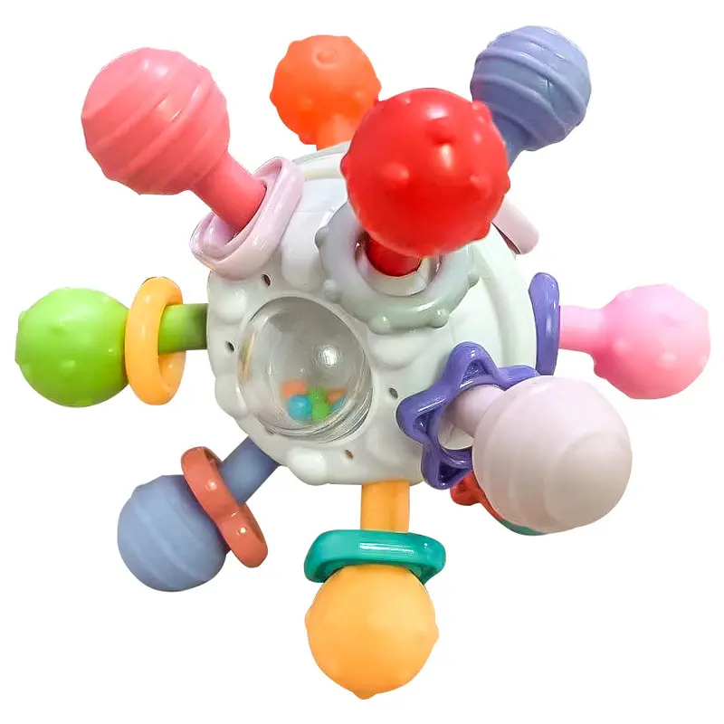 Nuovo giocattolo per digrignare i denti a forma di palla colorata per bambini