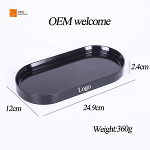 Tùy chỉnh sang trọng khách sạn màu xám polyresin phục vụ khay Vanity chăm sóc da đồ trang sức đính Organizer nhựa phòng tắm Countertop trang trí nội thất - Product Image 2