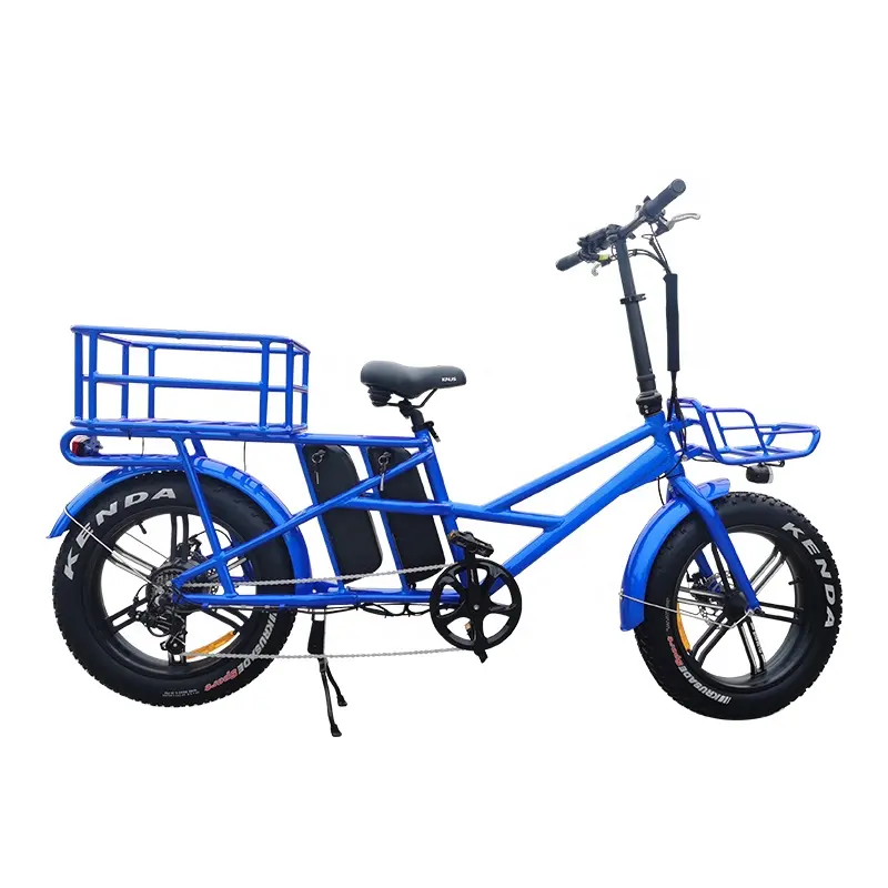 rear basket daul 48v 13Ah battery 100km long range 500w motor pizza fast food delivery fat tire cargo electric e bicycle bike