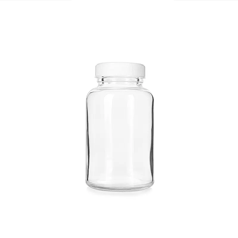 60 мл 100 мл 120 мл 150 мл 200 мл капсульный порошок светонепроницаемая химическая лекарственная таблетка прозрачная стеклянная бутылка с белой крышкой csrew