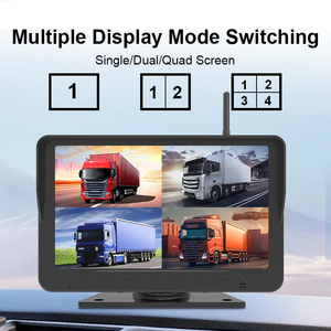 Single/Dual/Quad Screen Display 7 Inch AHD <strong>Monitor</strong> DVR Recorder Wireless Reverse <strong>Backup</strong> Camera System for Truck TV Camper - Product Image 4