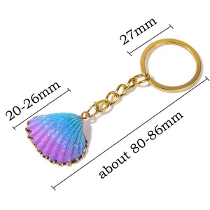 Gold Chain Seashell Charm KeyChain Natural Sea Shell Keychain Shell Pendant <strong>Key</strong> Ring Summer Beach <strong>Ocean</strong> Gift for Wedding - Product Image 5