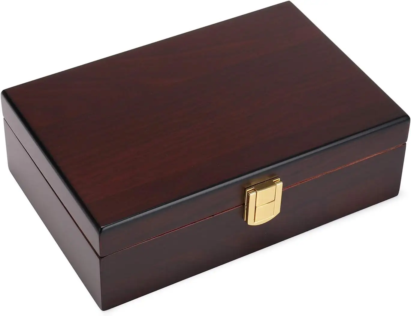 Caja de humidor de cigarros de viaje, caja de cigarros forrada de madera de cedro con cierre y humidificador, nogal, gran regalo para hombres