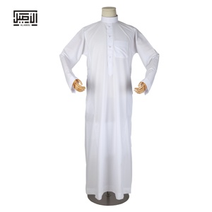 Premier beyaz Alaseel müslüman erkek elbise Djellaba Kaftan Jubah Abaya Jalabya etnik arap Jalaba Maxi Qamis Thobe İslami giyim