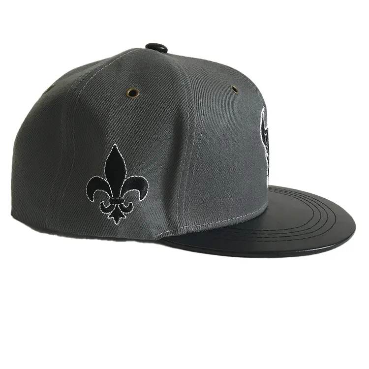 Boné snapback de beisebol unissex, chapéu bordado com 6 painéis preto e ajustável para uso externo