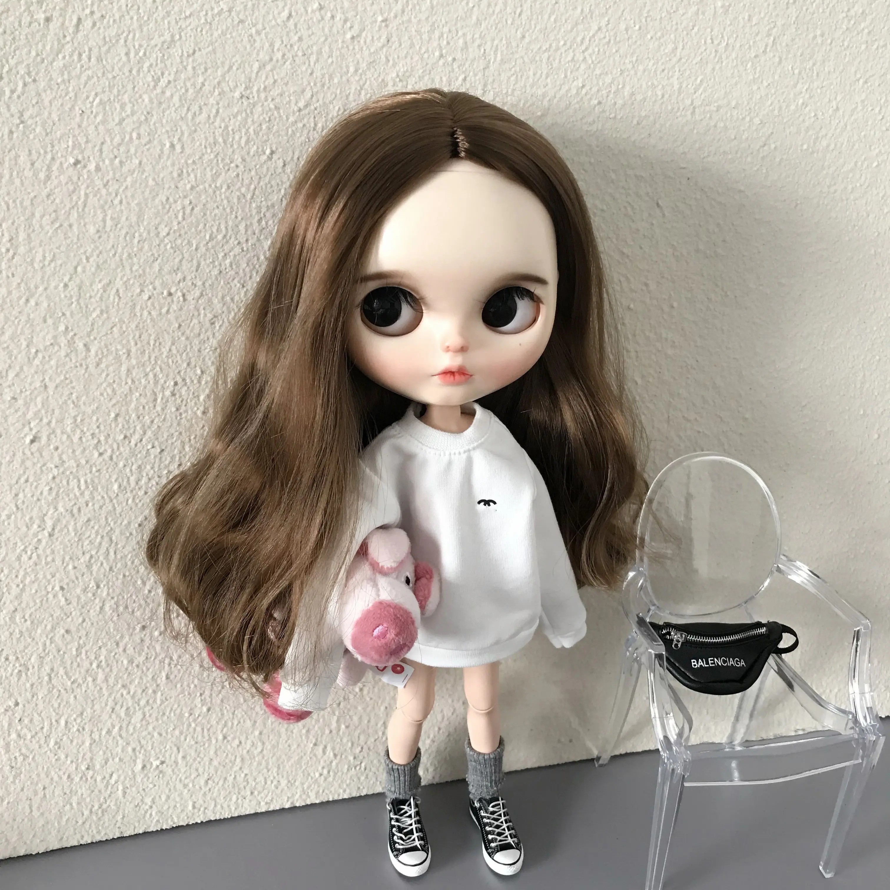 New arrival high-quality handmade 30cm 1/6 scale bjd doll hoodies clothes T-shirt hoody for blyth ,FR,PP and baribe doll