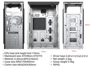 100% produttore ATX armadio per computer a torre in stile semplice - Product Image 2