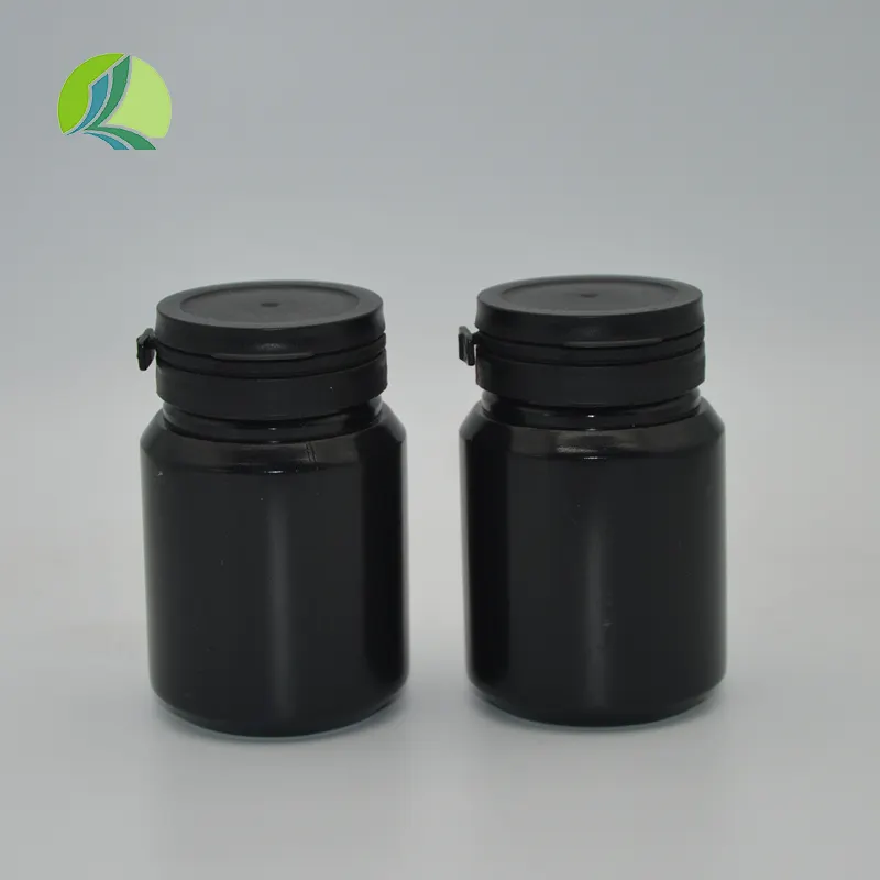 Flacone per medicinali flacone in plastica nera da 100ml con coperchio strappato flacone per prodotti sanitari in HDPE a bocca larga per tablet