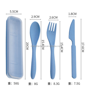Competitive Portable <strong>PP</strong> or Wheatstraw Camping Picnic Cutery Set <strong>Flatware</strong> Kitchenware Outdoor Knife Fork Spoon Set with Box - Product Image 2