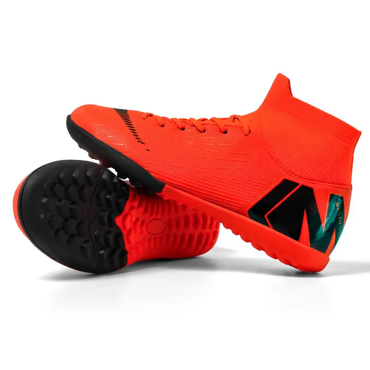 Yüksek kalite spor ayakkabılar futbol kramponları sivri yüksekliği ayak bileği Cleats ayakkabı erkek futbol ayakkabıları