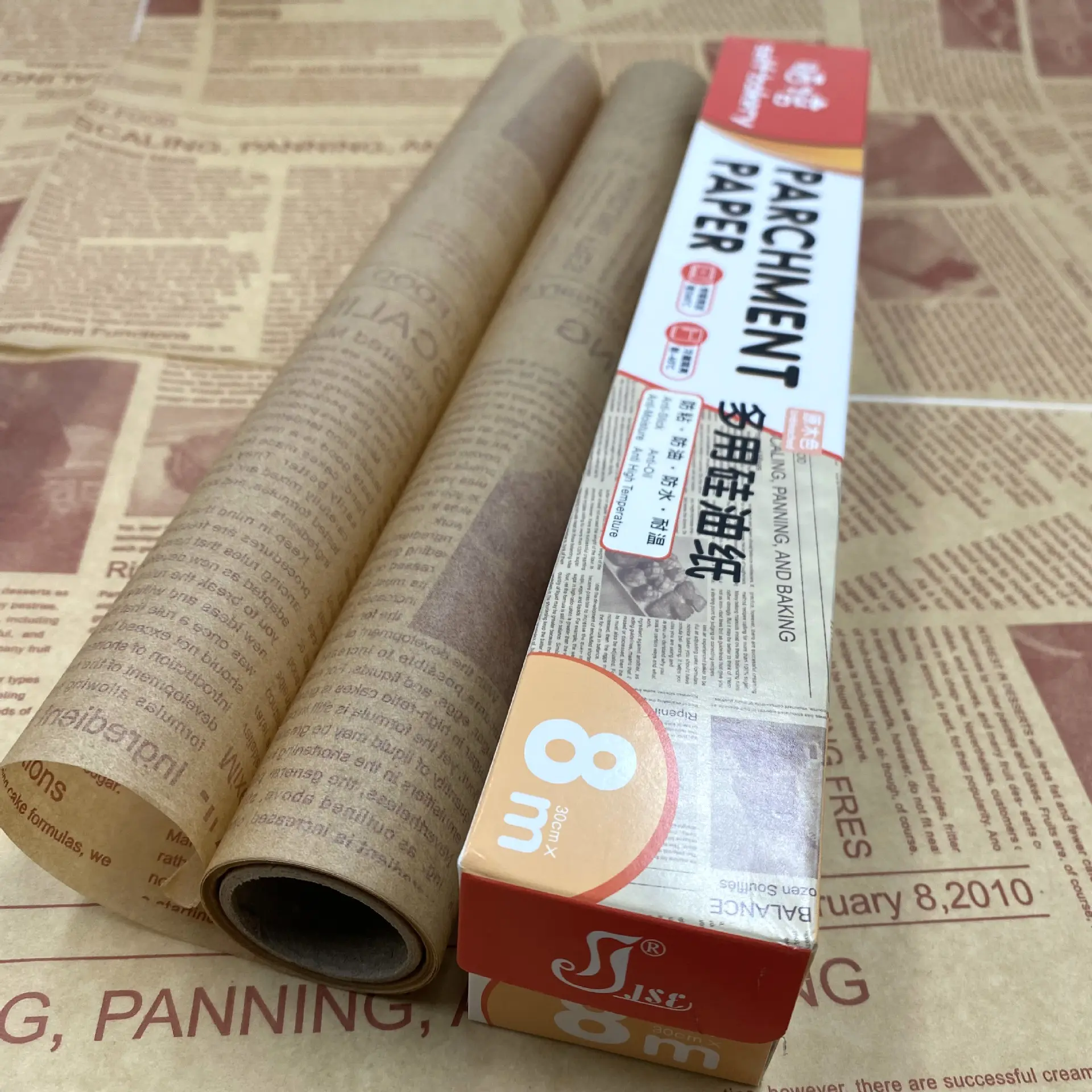 กระดาษห่ออาหารเกรดการออกแบบที่กำหนดเองและขนาด PE เคลือบแซนวิช/เบอร์เกอร์/เนื้อม้วนขนมปังบรรจุภัณฑ์กระดาษ