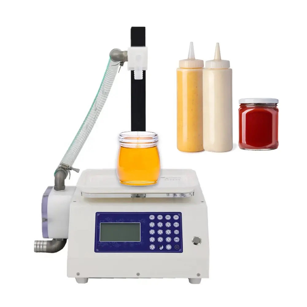 European Standard Plug Smart Automatic Large Flow Weighing Honey Jar Filling Machine With Pump