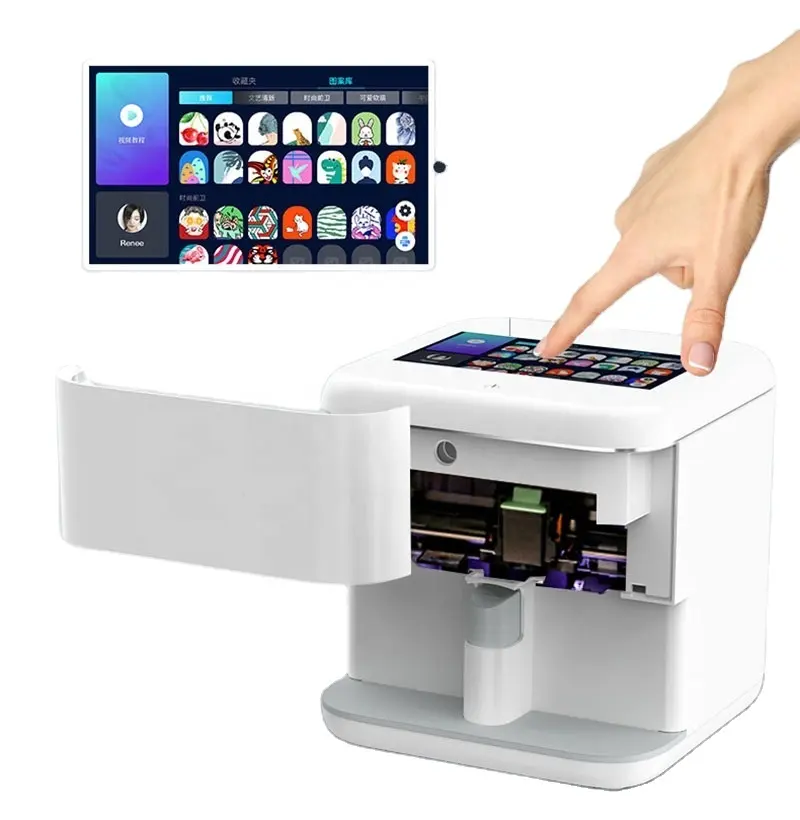 Impressora de arte de unhas, celular conecta digital 3d impressora de estampagem de imprensa em unhas arte decoração pintura de unhas máquina diy