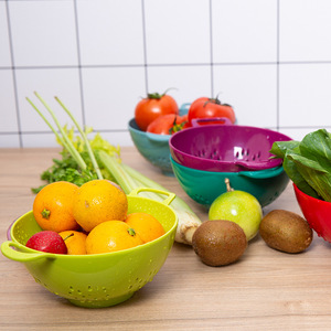 6-inch Small Colanders with Double Handles BPA-<strong>Free</strong> Dishwasher Safe Compact Kitchen Food Strainers for Berries <strong>Veggies</strong> and Pasta - Product Image 5