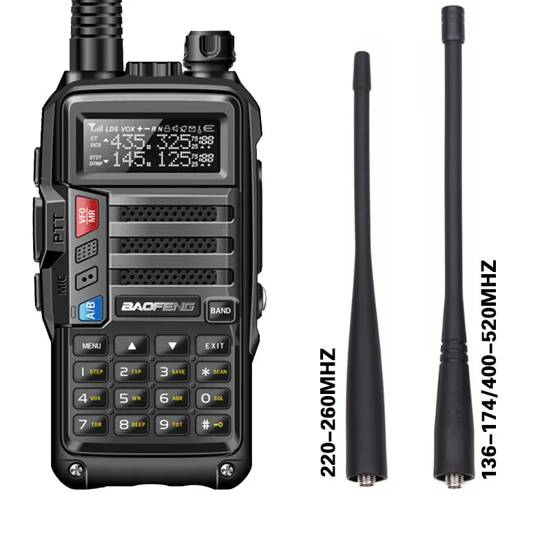 BaoFeng UV-9S tri-band Walkie Talkie VHF/UHF iki yönlü radyo el radyosu 10km Baofeng interkom uv-9