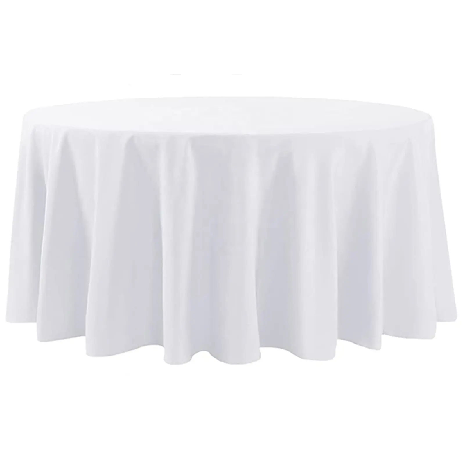 Custom White 120 132 Inch Round Tablecloths Luxury Fabric Table Cloths Cover for Restaurants Hotels Wedding Party Outdoor Events