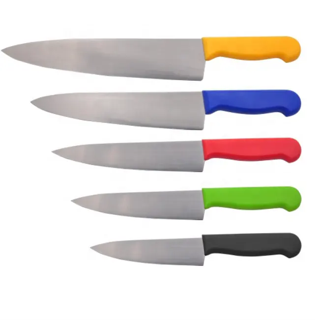 Acessórios de Cozinha Comercial Cozinha Chef Faca Meat Bread Knife HACCP Color Code Aço Inoxidável Minimalista Laser Amarelo 40g